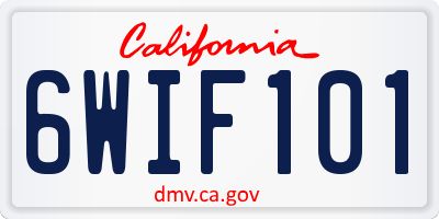 CA license plate 6WIF101