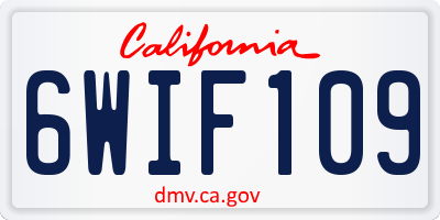 CA license plate 6WIF109