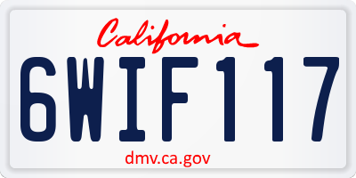 CA license plate 6WIF117