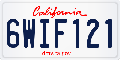 CA license plate 6WIF121