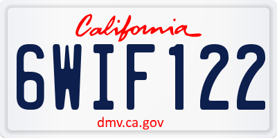 CA license plate 6WIF122