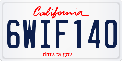 CA license plate 6WIF140