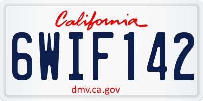 CA license plate 6WIF142