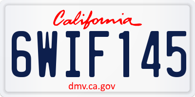 CA license plate 6WIF145