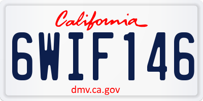 CA license plate 6WIF146