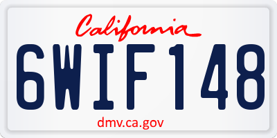 CA license plate 6WIF148