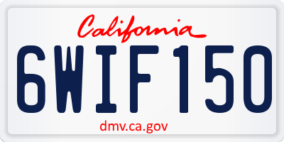 CA license plate 6WIF150