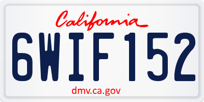 CA license plate 6WIF152