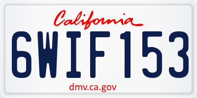 CA license plate 6WIF153