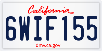 CA license plate 6WIF155