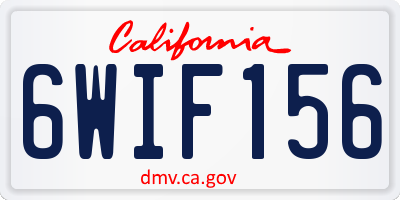 CA license plate 6WIF156