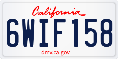 CA license plate 6WIF158