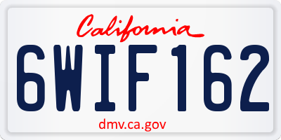 CA license plate 6WIF162
