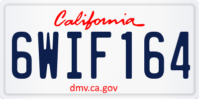 CA license plate 6WIF164