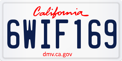 CA license plate 6WIF169