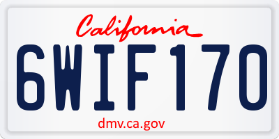 CA license plate 6WIF170
