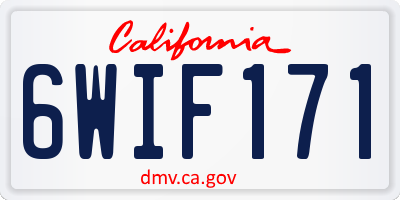 CA license plate 6WIF171