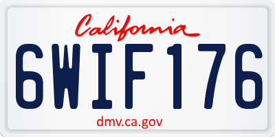 CA license plate 6WIF176