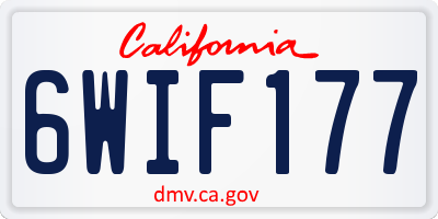 CA license plate 6WIF177