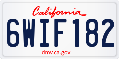 CA license plate 6WIF182