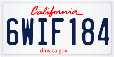 CA license plate 6WIF184