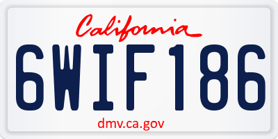 CA license plate 6WIF186