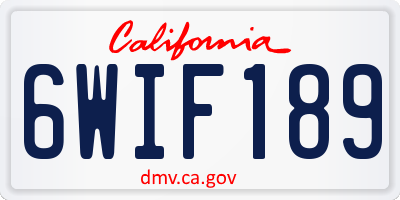 CA license plate 6WIF189