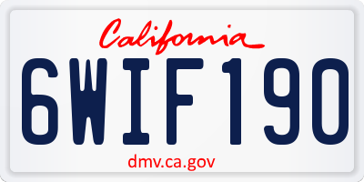 CA license plate 6WIF190