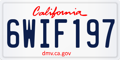 CA license plate 6WIF197