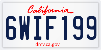 CA license plate 6WIF199