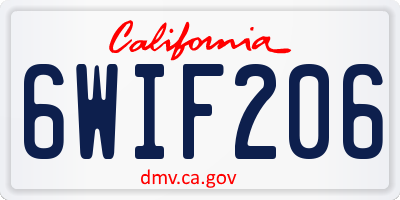 CA license plate 6WIF206