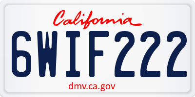 CA license plate 6WIF222