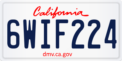 CA license plate 6WIF224