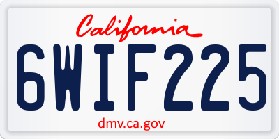 CA license plate 6WIF225