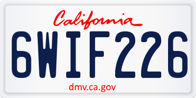 CA license plate 6WIF226