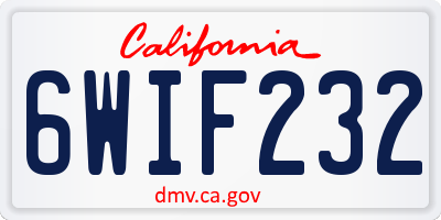 CA license plate 6WIF232