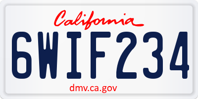 CA license plate 6WIF234