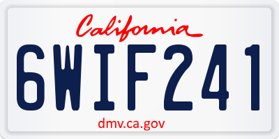 CA license plate 6WIF241
