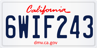 CA license plate 6WIF243