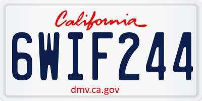 CA license plate 6WIF244