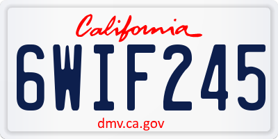 CA license plate 6WIF245
