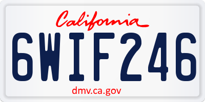 CA license plate 6WIF246