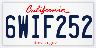 CA license plate 6WIF252