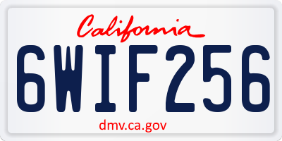 CA license plate 6WIF256