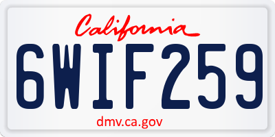 CA license plate 6WIF259