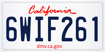 CA license plate 6WIF261