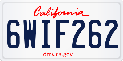 CA license plate 6WIF262
