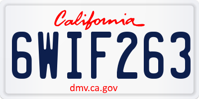 CA license plate 6WIF263