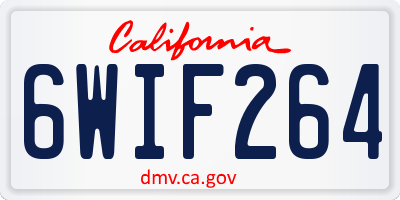 CA license plate 6WIF264