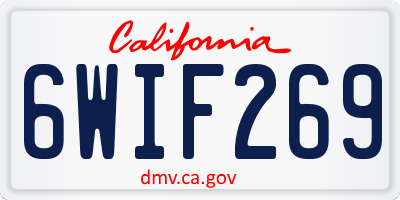 CA license plate 6WIF269
